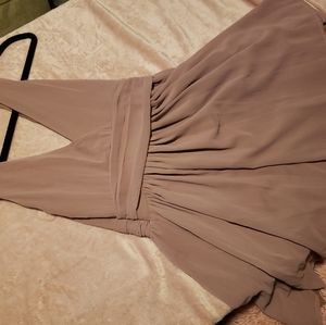 Taupe colored chiffon mini
